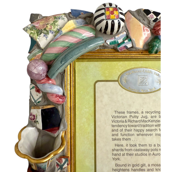 Mackenzie Childs Picture Frame Shards Putty Mixed Materials Vintage 15 x 14 READ - Picture 3 of 17